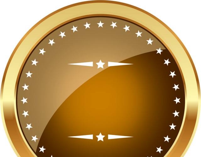 金色上下对称商务标签五星边缘