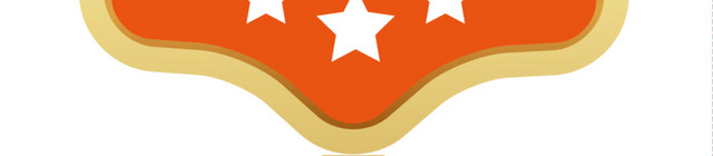 黑红内环五星装饰花边形贴纸