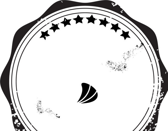 圆形五星贴纸印章矢量素材
