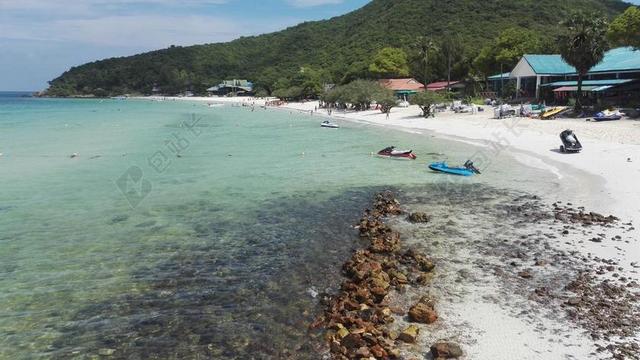 KOHLARN 泰国 岛 太阳 海滩 性质 亚洲 岩 露水