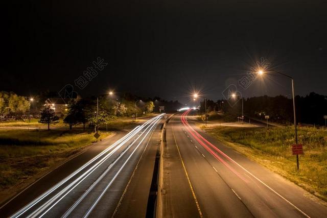 广告时尚夜景下的公路灯光背景图片