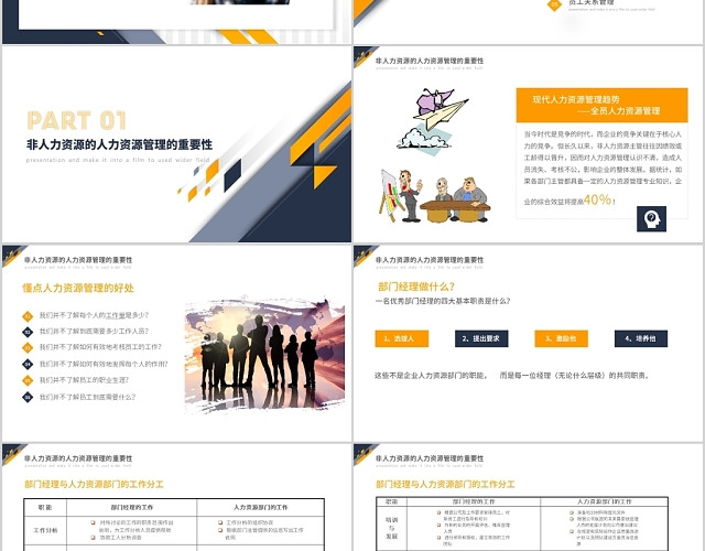 大气商务非人力资源管理的人力资源管理主题PPT模板