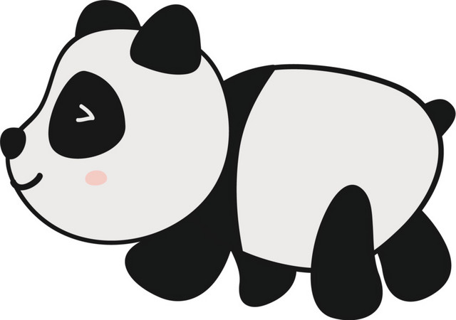 黑白卡通熊猫装饰图案