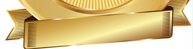 金银拼色金边徽章素材