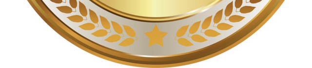 金银拼色金边徽章素材