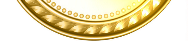 金色清新图标徽章素材