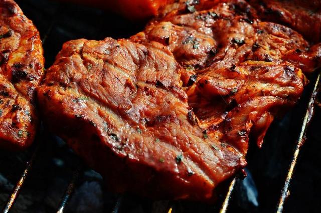 烧烤 肉 烤 烤架 烤肉 牛排 美味 夏季 花园 不锈钢