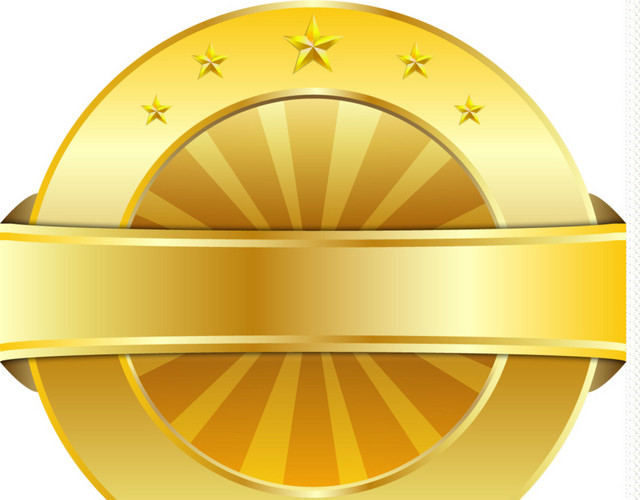 金色奖牌图标矢量