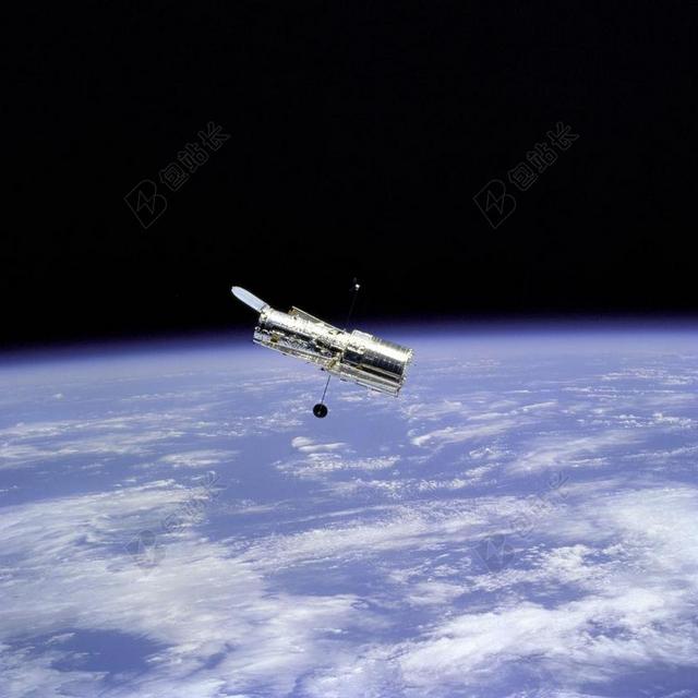 宇宙太空中的望远镜背景图片