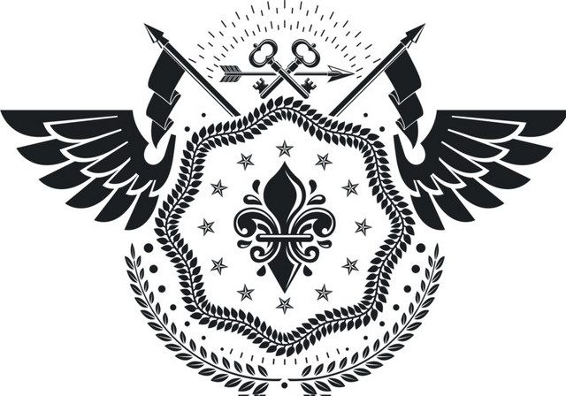 黑白复古徽章勋章标签