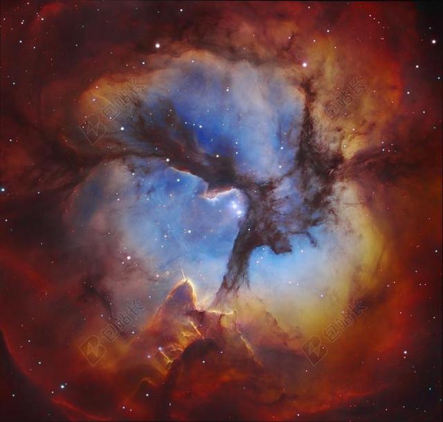 三裂星云 混乱20 M20 NGC 6514 空间 宇宙