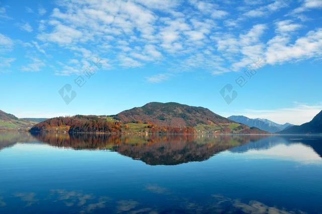 湖 性质 景观 秋天的心情 水中倒影 奥地利