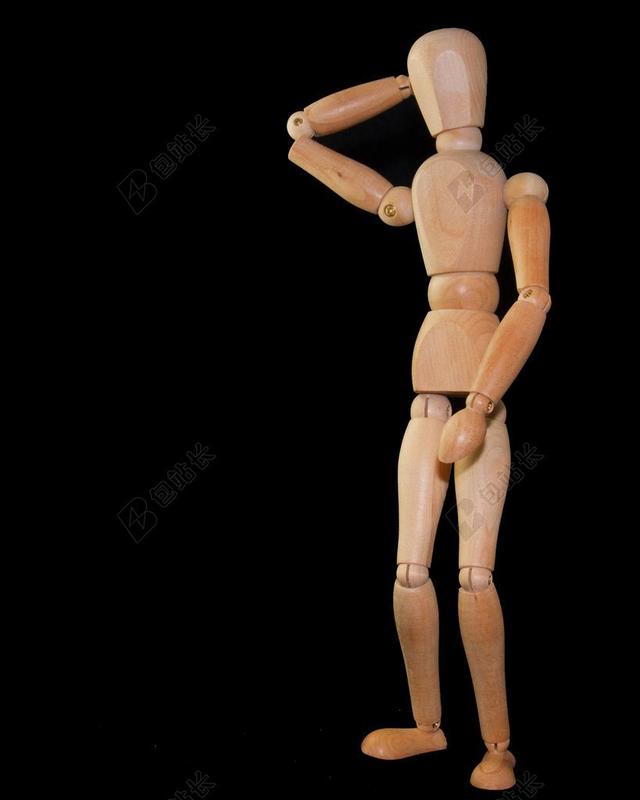 数字 男子 立场 头痛 思维 娃娃 HOLZFIGUR