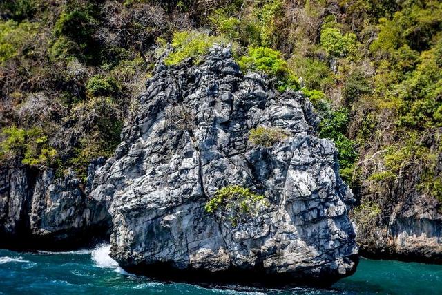 蓝色 海 海洋 水 悬崖 海景房 美丽 山 小山 绿色