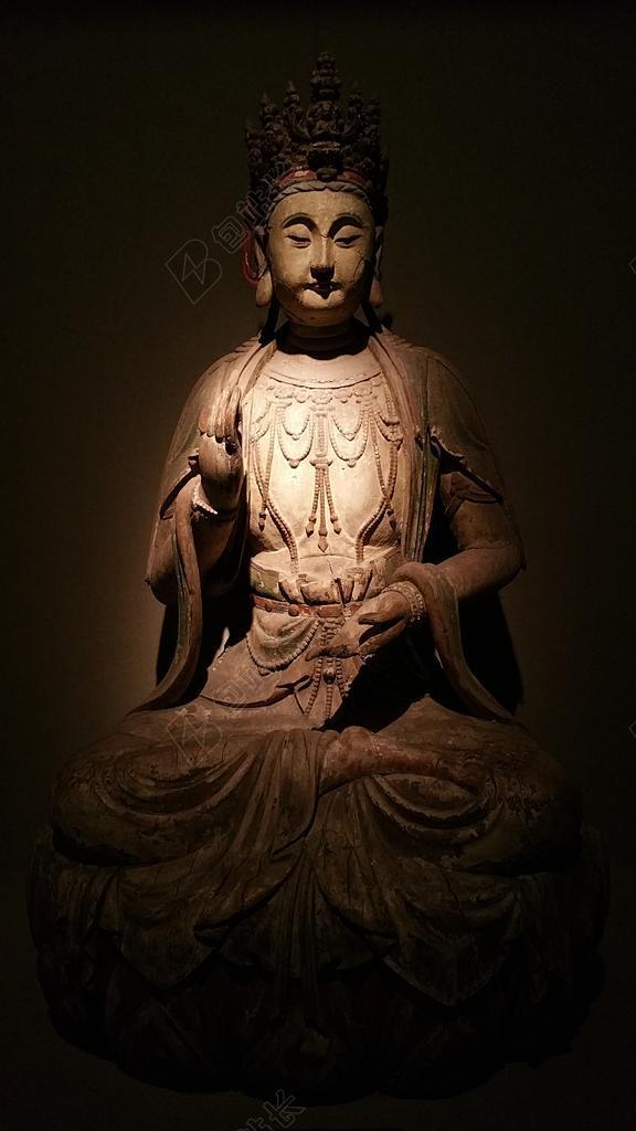 手工昏暗的佛像背景图片