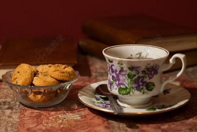 白色美食简约甜蜜温馨下午茶小饼干家居背景用图