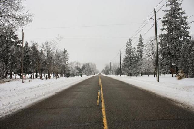 路 冬天 雪 冷 旅行 公路 路面 焦油 停机坪 电线杆