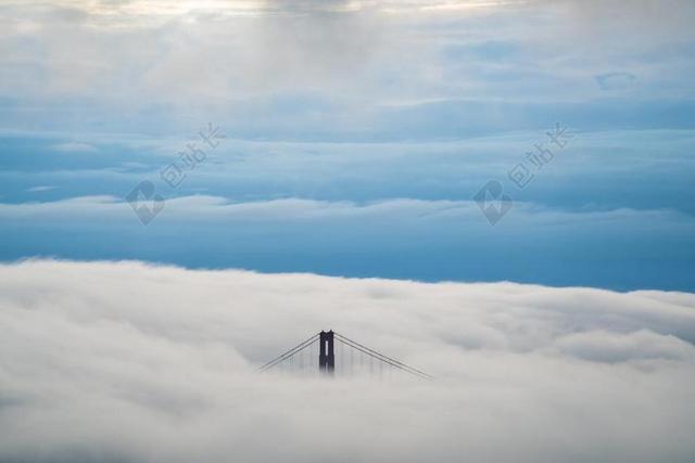 桥 云 CLOUDSCAPE的 天空 悬索桥