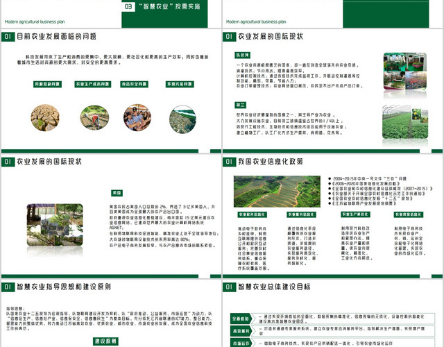 绿色智慧农业现代农业商业计划书培训科技助春耕PPT模板