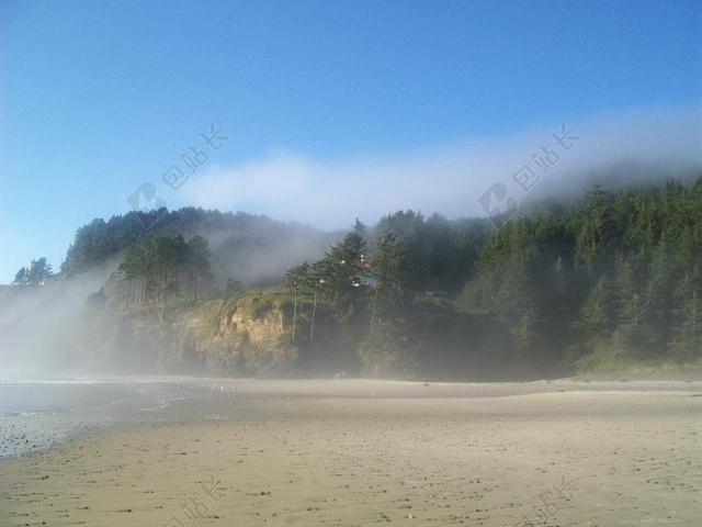 沙尘暴 俄勒冈 有风 海洋 海 海滩 海景 水 沙 波