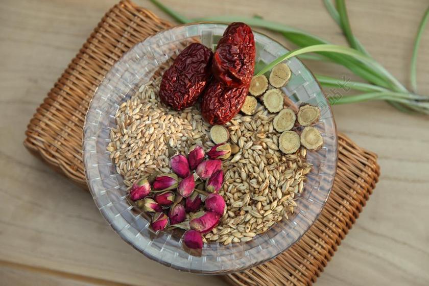 餐饮唯美泡茶材料背景图片