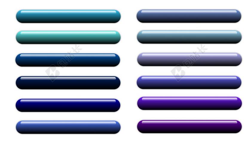 按钮 图标 长方形 闪亮 蓝色 紫 绿松石
