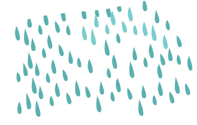 简约卡通雨滴标签素材