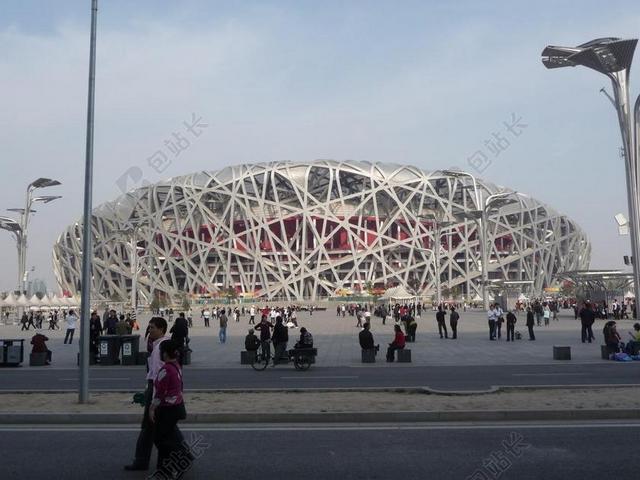 建筑简约鸟巢体育馆背景图片