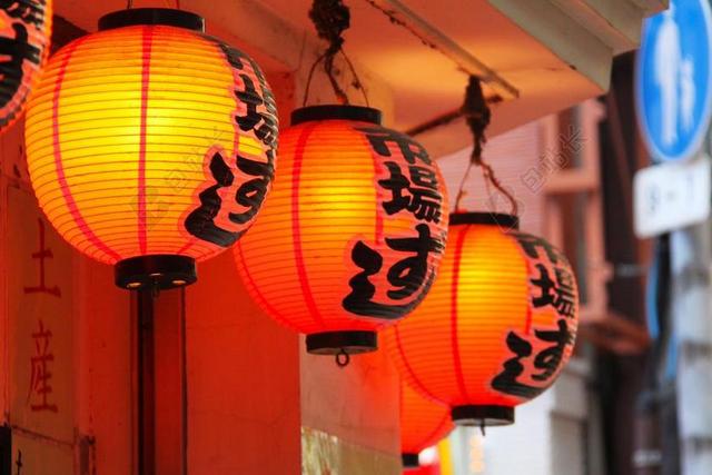 灯笼 橙色 光明 美丽 食品  日本神社 大阪 日本