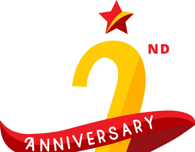 彩色周年纪念数字2