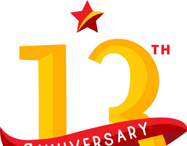彩色周年纪念数字13