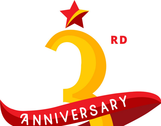彩色周年纪念数字3