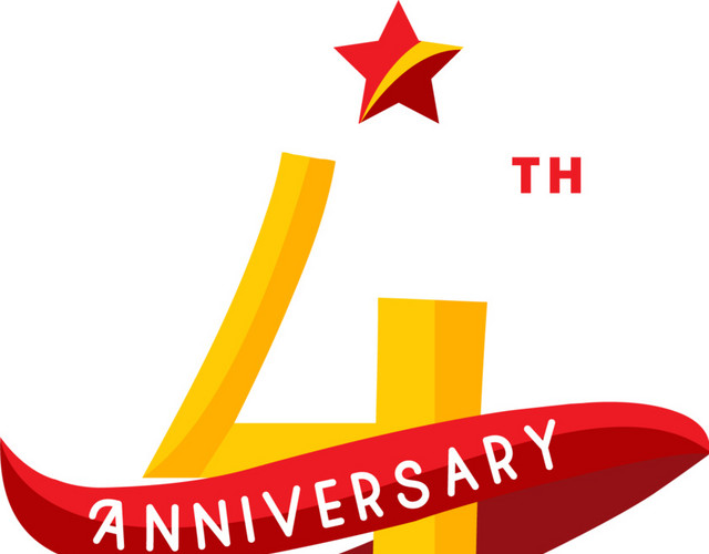 彩色周年纪念数字4