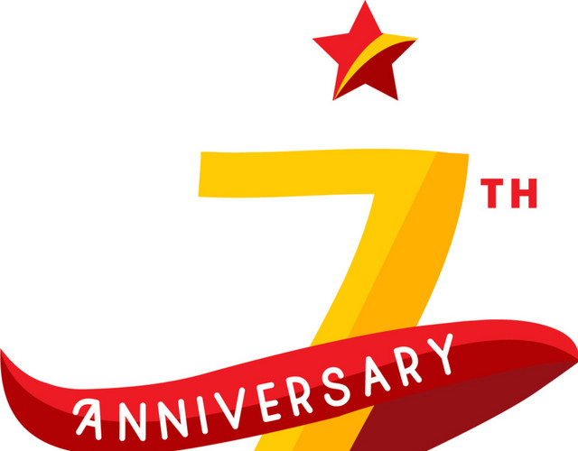 彩色周年纪念数字7