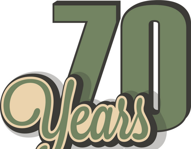 彩色周年纪念数字70
