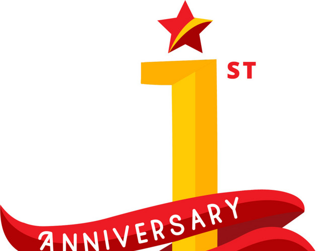 彩色周年纪念数字1