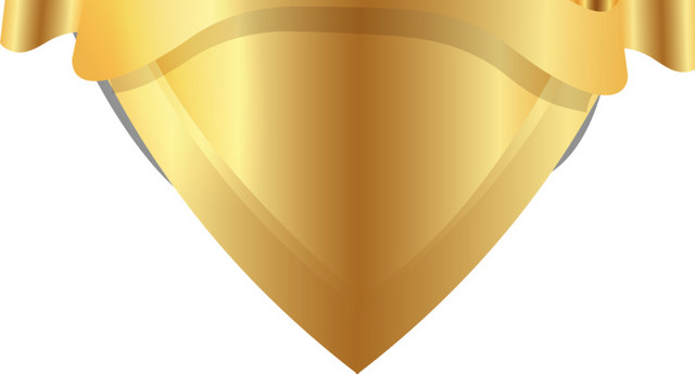金色盾牌手绘素材