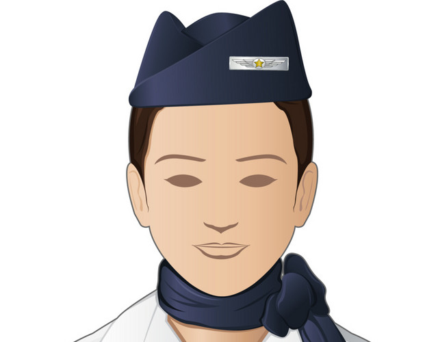彩色卡通空乘矢量素材