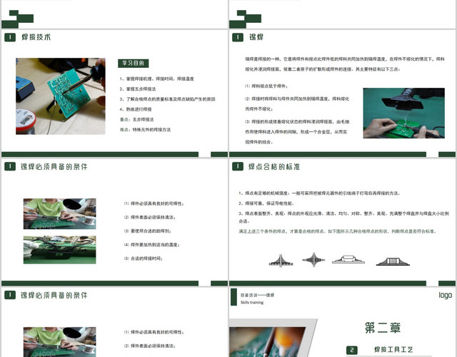 简约职业技术中心培训锡焊焊接技术培训讲解PPT模板