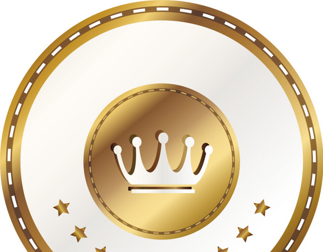 金色边框皇冠标签素材下载