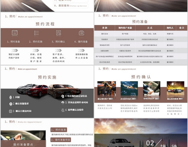 大气商务汽车售后服务销售公司总结PPT模板