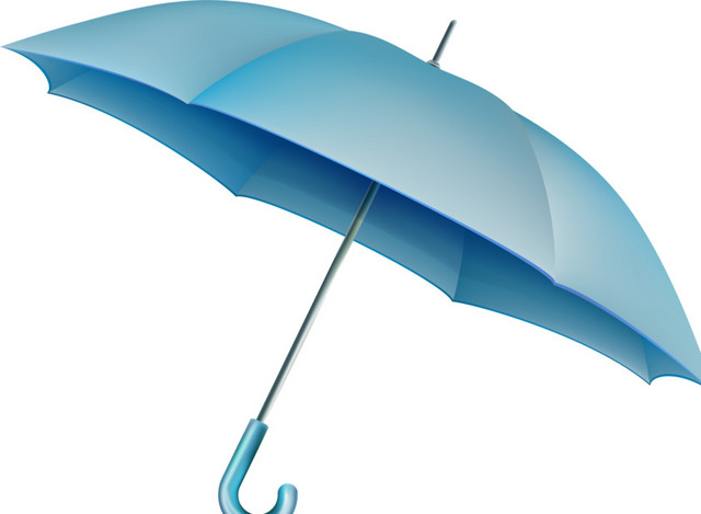 简约立体浅蓝色雨伞
