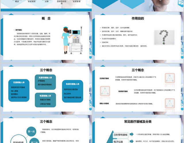 科技感插画手绘简约医疗器械使用培训PPT模板