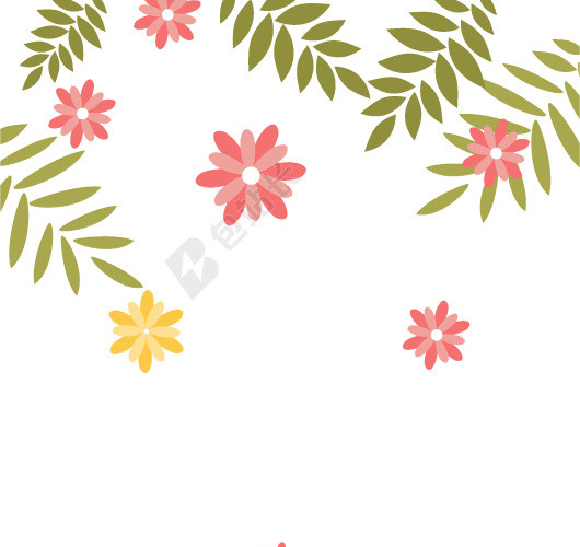 清新鲜花母亲节快乐海报素材