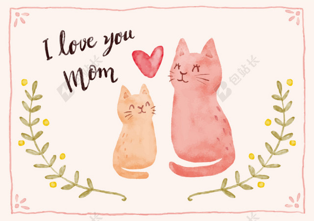 妈妈我爱你猫咪海报素材
