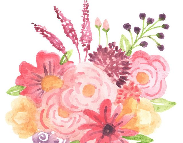 清新鲜花花束设计教师节素材
