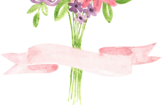 清新鲜花花束设计教师节素材