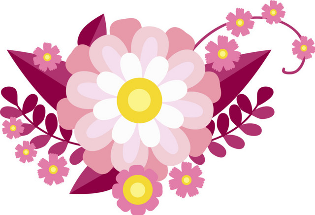矢量粉嫩鲜花花朵素材