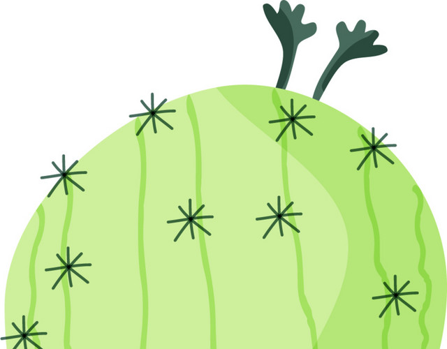 绿色手绘植物仙人掌素材