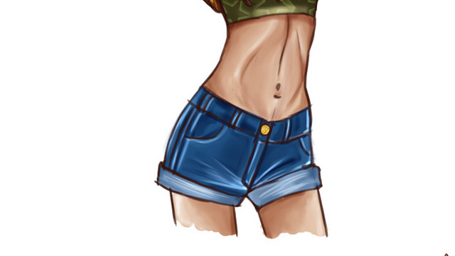 手绘卡通潮流女孩素材